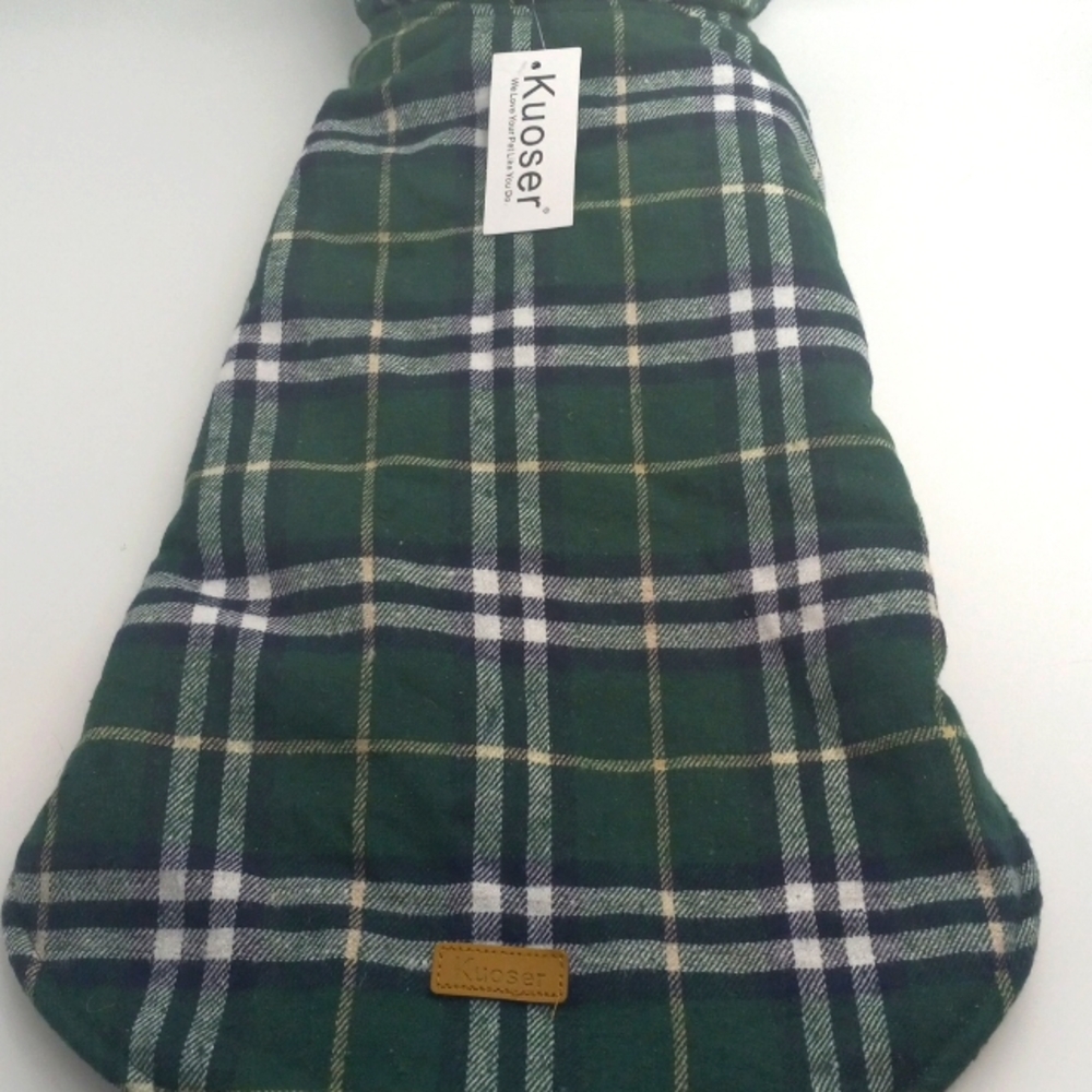 KOUSER DOG GREEN PLAID COAT